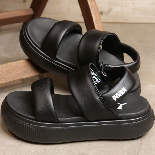 プーマ PUMA レディース マユ パフィー サンダル ウィメンズ （399451-02 SS24） Mayu Puffy Sandals Wns ストラップサンダル 厚底 PUMA-Black/PUMA-Black/PUMA-White