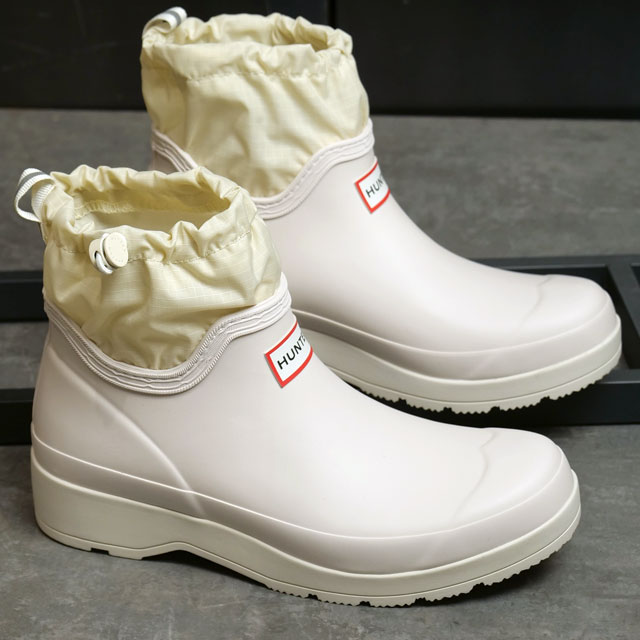 ハンター 返品送料無料 ハンター HUNTER ユニセックスプレイショートトラベルブーツ （UFS4020RMA-WHW SS24） unisex play short travel boot レディース 長靴 レインブーツ ラバーブーツ ショート white-willow