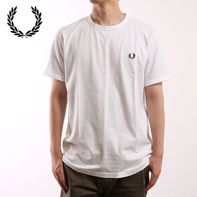 樂天商城 - FRED PERRY フレッドペリー メンズ リンガーTシャツ [M3519-100]　フレッド・ペリー FREDPERRY RINGER T-SHIRT トップス 半袖 コットンジャージー WHITE 【メール便可】 正規取扱店