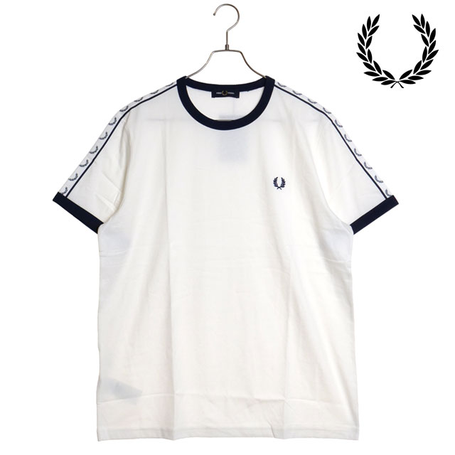 【最大100%ポイントバック】FRED PERRY フレッドペリー メンズ テープド リンガー Tシャツ [M4620-129]　フレッド・ペリー FREDPERRY TAPED RINGER T-SHIRT トップス 半袖 SNOW-WHITE 【メール便可】 正規取扱店