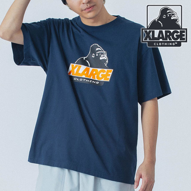 樂天商城 - 【最大100%ポイントバック】XLARGE エクストララージ オールド OG ショートスリーブ Tシャツ [101251011009 SS25] OLD OG S/S TEE メンズ トップス 半袖 定番 ロゴティー NAVY 【メール便可】 正規取扱店