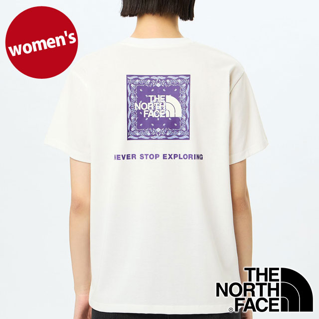樂天商城 - THE NORTH FACE ザ・ノース・フェイス ショートスリーブバンダナスクエアロゴティー [NTW32446-W SS25] S/S Bandana Square Logo Tee レディース TNF アウトドア トップス 半袖Tシャツ ホワイト 【メール便可】 正規取扱店