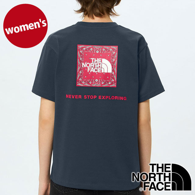 樂天商城 - THE NORTH FACE ザ・ノース・フェイス ショートスリーブバンダナスクエアロゴティー [NTW32446-UN SS25] S/S Bandana Square Logo Tee レディース TNF アウトドア トップス 半袖Tシャツ アーバンネイビー 【メール便可】 正規取扱店