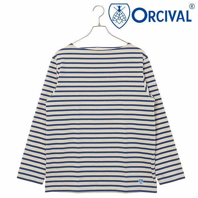 Rakuten - 【最大100%ポイントバック】ORCIVAL オーシバル ボートネック ロングスリーブプルオーバー [#B211 SS25] BOAT NECK L/S P.O. フランス製 メンズ・レディース トップス カットソー 長袖Tシャツ ボーダー ECRU/INDIGO 正規取扱店