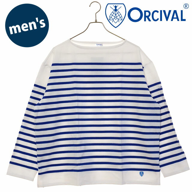 PORTER - 【最大100%ポイントバック】ORCIVAL オーシバル ボートネック ロングスリーブプルオーバー [#6231 SS25] BOAT NECK LONG SLEEVE P.O. フランス製 メンズ トップス カットソー 長袖Tシャツ ボーダー WHITE/BLUE 正規取扱店