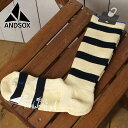 【7/31まで!最大100%ポイントバック!】アンドソックス ANDSOX サポートパイルクルー ストライプ (26478/26479 SS25) SUPPOR...