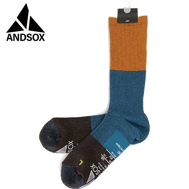 【4/30まで！最大100％ポイントバック！】アンドソックス ANDSOX サポートパイルクルー （26502/26503 SS25） SUPPORT PILE CREW メンズ・レディース 靴下 クルーソックス 滑り止め付き 日本製 RETORO 【メール便可】 正規取扱店