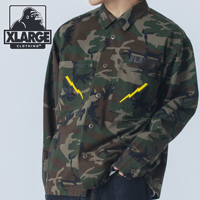 樂天商城 - 【30%OFF/SALE】【ラスト1着】XLARGE エクストララージ リップストップ ミリタリー シャツ [101251014001 SS25] RIPSTOP MILITARY SHIRT メンズ トップス 長袖 カモフラージュ柄 オープンカラー CAMO 正規取扱店【e】【ts】