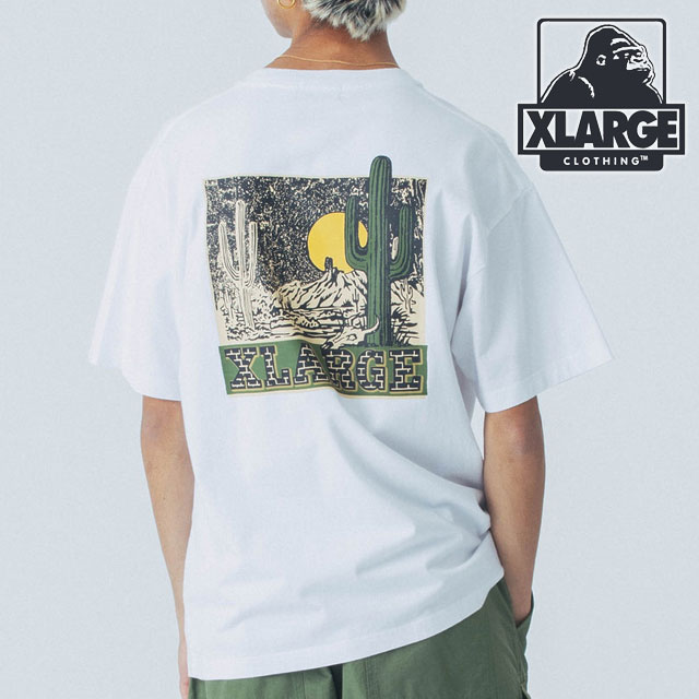 樂天商城 - 【30％OFF／SALE】XLARGE エクストララージ デザート ショートスリーブ Tシャツ [101251011024 SS25] DESERT S/S TEE メンズ トップス 半袖 バックプリントティー WHITE 【メール便可】 正規取扱店【ts】【e】