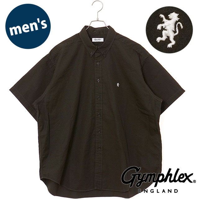 ジムフレックス Gymphlex ボタンダウンシャツ ショートスリーブ [#GY-B0248 BIT SS25] B.D. SHIRT S/S メンズ スポーツファッション トップス 半袖 カジュアルシャツ C.GREY(OFF WHITE) 正規取扱店