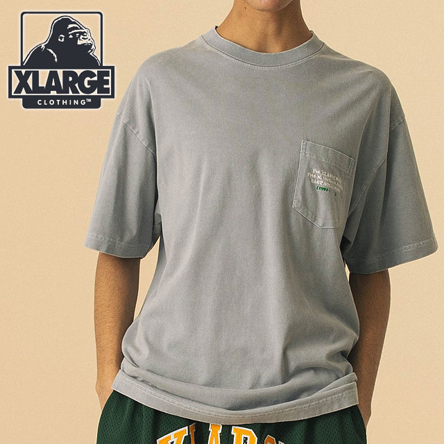 樂天商城 - 【30%OFF/SALE】XLARGE エクストララージ ケミカルウォッシュ アドレス ショートスリーブポケットTシャツ [101252011013 SU25] CHEMICAL WASH ADDRESS S/S POCKET TEE メンズ x-large エックスラージ トップス カットソー 半袖 GREY 【メール便可】 正規取扱店【ts】【e】