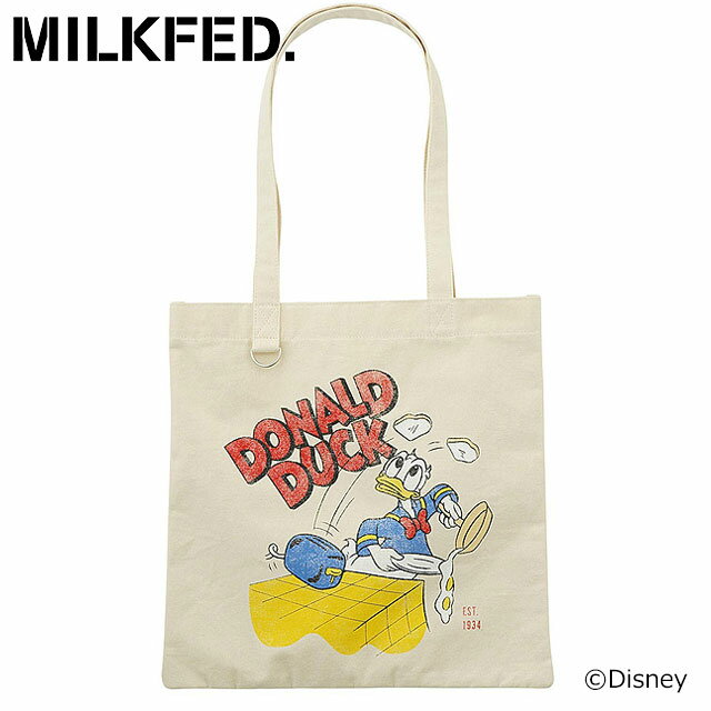 ミルクフェド MILKFED. ドナルドダック / クッキング トートバッグ （103252053006 SS25SPOT） DONALD DUCK / COOKING TOTE レディース 鞄 キャンバスバッグ 肩掛け Disney ディズニー WHITE 【メール便可】 正規取扱店のサムネイル