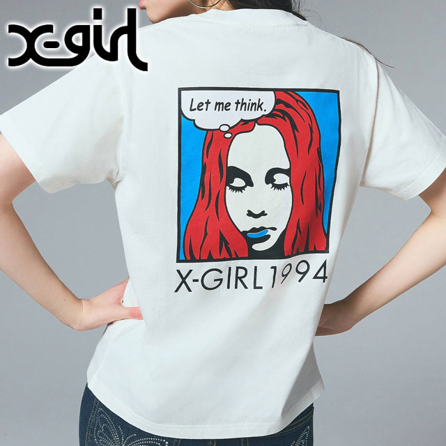 樂天商城 - X-girl エックスガール ポップフェイス ショートスリーブTシャツ [105252011037 SU25] POP FACE S/S TEE レディース トップス 半袖 xgirl WHITE ホワイト 白 【メール便可】 正規取扱店