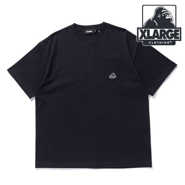 樂天商城 - 【最大100%ポイントバック】XLARGE エクストララージ メンズ スランテッドOG ショートスリーブポケットTシャツ [101261011005 SS26] SLANTED OG S/S POCKET TEE トップス 半袖 黒 BLACK 【メール便可】 正規取扱店
