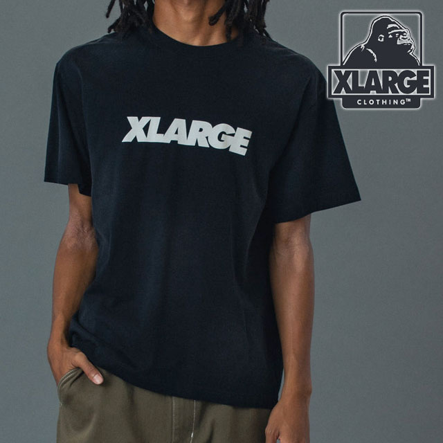【最大100%ポイントバック】エクストララージ XLARGE メンズ ディスチャージプリンテッド スタンダードロゴ ショートスリーブTシャツ [101261011009 SS26] DISCHARGE PRINTED STANDARD LOGO S/S TEE トップス 半袖 黒 BLACK 【メール便可】 正規取扱店