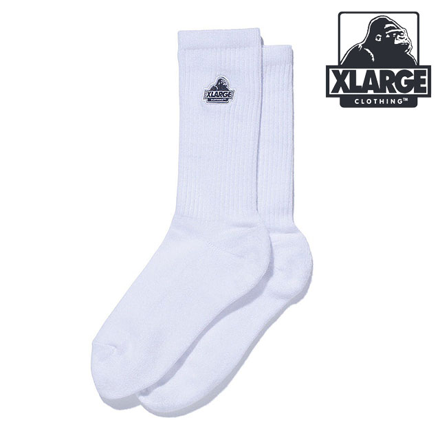 Rakuten - 【最大100%ポイントバック】XLARGE エクストララージ メンズ スランテッドOG ソックス [101261054001 SS26] SLANTED OG SOCKS 靴下 クルーソックス 1足 白 WHITE 【メール便可】 正規取扱店