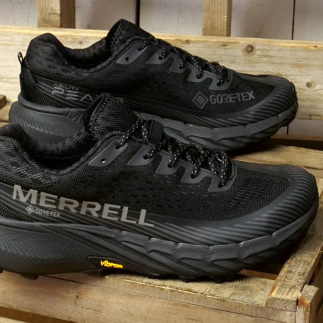 【在庫限り】メレル MERRELL スニーカー レディース アジリティー ピーク5 ゴアテックス [J067790] W AGILITY PEAK 5 GORE-TEX ウィメンズ 靴 トレイルランニングシューズ 防水 黒 BLACK/BLACK 正規取扱店【ts】