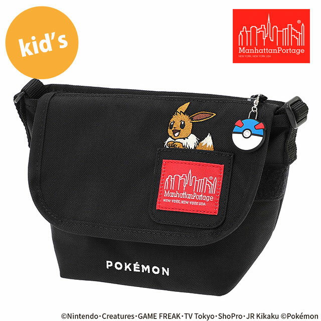 【最大100%ポイントバック!】マンハッタンポーテージ Manhattan Portage ナイロンメッセンジャーバッグ ポケモン [MP1602FZPPKMN25 SS26] NYLON MESSENGER BAG (XXXS) FZP メンズ・レディース ポケットモンスター ミニショルダー ブラック 正規取扱店