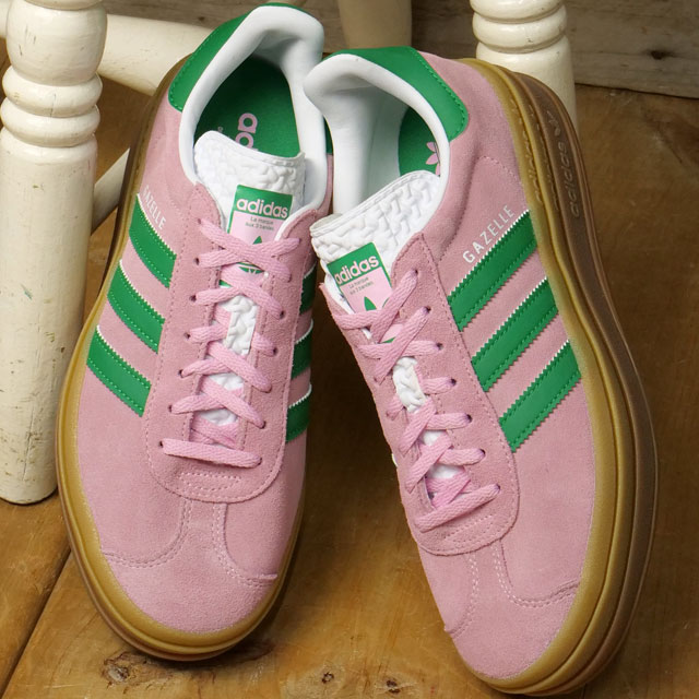 樂天商城 - 【最大100%ポイントバック】adidas Originals アディダス オリジナルス スニーカー レディース ガゼル ボールド ウィメンズ [IE0420 SS26] GAZELLE BOLD W ローカット 厚底 トゥルーピンク/グリーン/フットウェアホワイト 正規取扱店