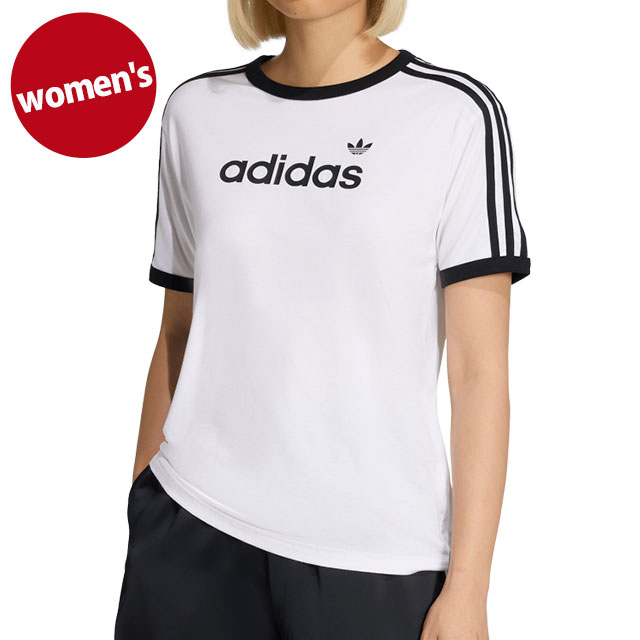 【20％OFF／SALE】adidas Originals アディダス オリジナルス レディース リニア ティー [KO450/KC9012 SS26] LINEAR TEE トップス 半袖 Tシャツ 白 ホワイト/ブラック【メール便可】 正規取扱店【ts】【e】