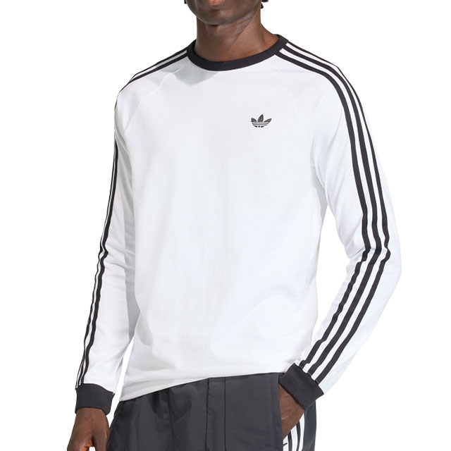 Rakuten - 【最大100%ポイントバック】adidas Originals アディダス オリジナルス メンズ スリーストライプス ロングスリーブティー [MCE70/KE3545 SS26] 3-STRIPES LONGSLEEVE TEE トップス 長袖 Tシャツ ロンティー 白 ホワイト 正規取扱店