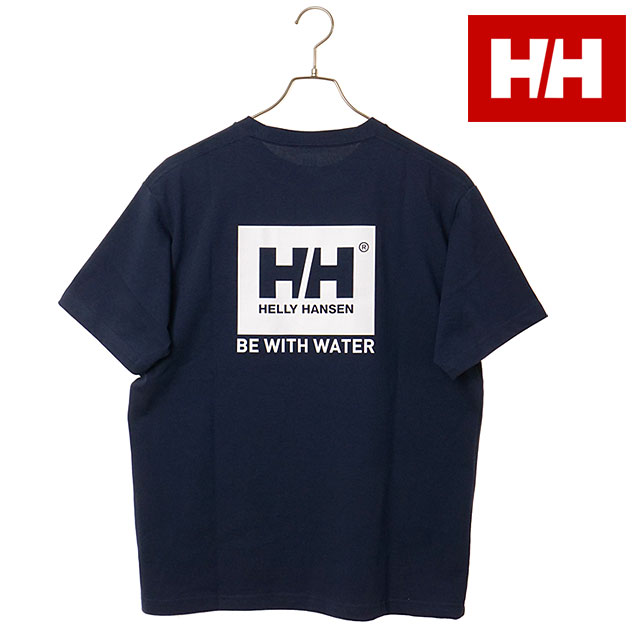 樂天商城 - 【最大100%ポイントバック】HELLY HANSEN ヘリーハンセン Tシャツ メンズ ショートスリーブビーウォーターロゴティー [HOE62623-ON SS26] S/S Be With Water Logo Tee ユニセックス 半袖 バックプリント ポケットTee 紺 オーシャンネイビー 【メール便可】 正規取扱店