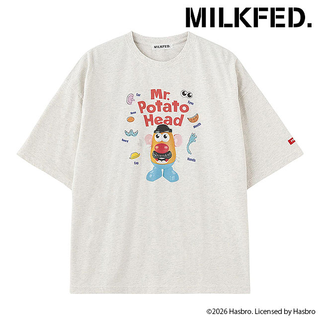 Character - コラボ ミルクフェド MILKFED. レディース Mr.ポテトヘッド ショートスリーブTシャツ [103261011010 SS26] MILKFED. / Mr. Potato Head S/S TEE トップス 半袖 クルーネック ホワイト系 OATMEAL 【メール便可】 正規取扱店