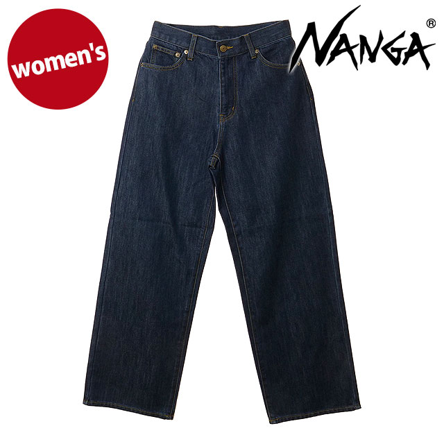 樂天商城 - 【最大100%ポイントバック】NANGA ナンガ レディース デニム ワイドストレートパンツ ウィメンズ [N2601-1D036B SS26] DENIM WIDE STRAIGHT PANTS W ボトムス 長ズボン ハイウエスト アウトドア ネイビー IDG 正規取扱店