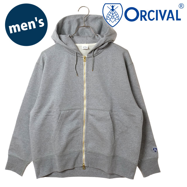 樂天商城 - 【最大100%ポイントバック】ORCIVAL オーシバル メンズ フレンチテリー ジップフーディー [OR-C0532-FWZ SS26] FRENCH TERRY ZIP HOODIE トップス 長袖 ジップパーカー 日本製 グレー HEATHER-GREY 正規取扱店