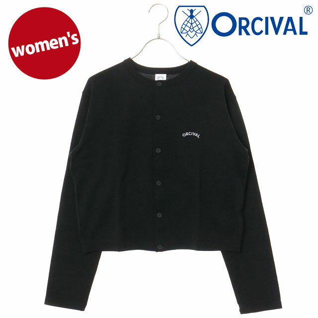 樂天商城 - 【最大100%ポイントバック】ORCIVAL オーシバル レディース クルーネック カーディガン [OR-C0530-SEF SS26] CREW NECK CARDIGAN トップス 長袖 羽織 日本製 黒 BLACK 正規取扱店