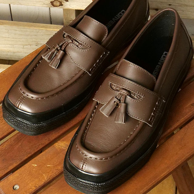 コンバース CONVERSE メンズ スニーカー オールスター スクエアトウ ロファー [31316980 SS26] ALL STAR SQUARETOE LOAFER 靴 レザー シューズ トラッド タッセルローファー ダークブラウン/ブラック 正規取扱店