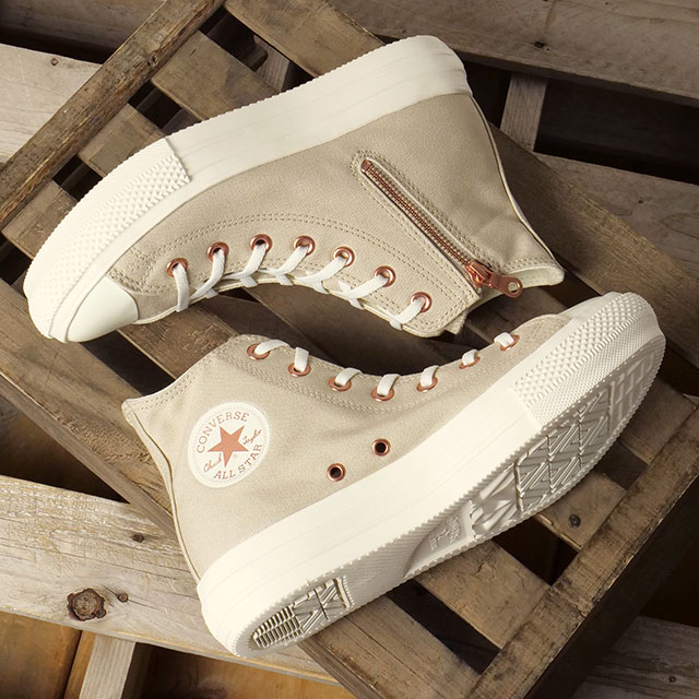 【最大100%ポイントバック】コンバース CONVERSE レディース スニーカー オールスター ライト PLTS PG Z HI [31317430 SS26] ALL STAR LIGHT PLTS PG Z HI 靴 ハイカット サイドジップ シューズ ラテ ブラウン系 正規取扱店