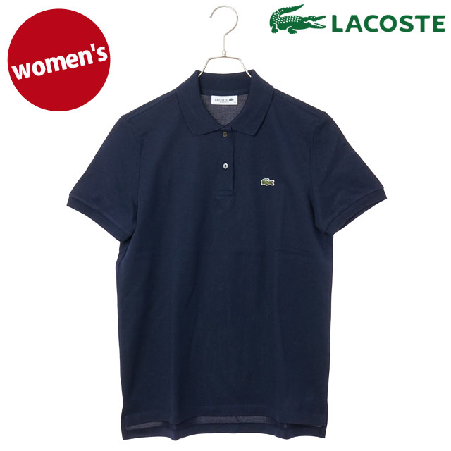 ラコステ LACOSTE レディース コットン100% ピケ ポロシャツ(半袖) [PF7839J-99-166 SS26] 日本製 トップス 半袖 綿100% 定番ポロ ネイビー 正規取扱店