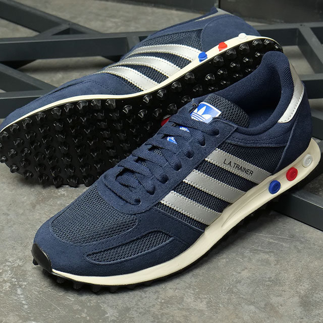 樂天商城 - 【最大100%ポイントバック】adidas Originals アディダス オリジナルス スニーカー メンズ エルエートレーナー OG [KJ4382 SS26] LA TRAINER OG ローカット ネイビー レジェンドインク/シルバーメタリック/オフホワイト 正規取扱店