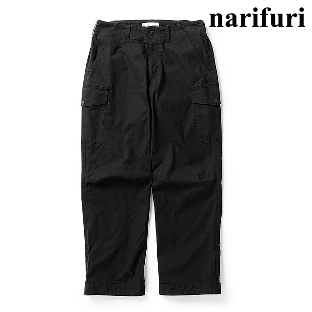 樂天商城 - 【最大100%ポイントバック】narifuri ナリフリ メンズ バイクカーゴパンツ [NF5105-001 SS26] バイクカーゴパンツ ボトムス ロングパンツ ストレッチ リップストップ生地 オールシーズン ブラック BLACK 正規取扱店
