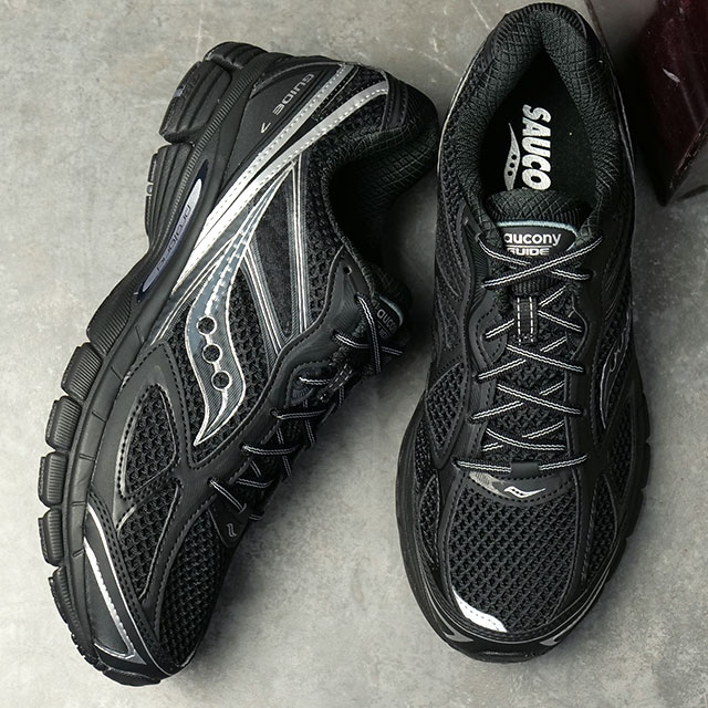 サッカニー Saucony スニーカー メンズ プログリッドガイド7 [S70936-16 SS26] Progrid Guide 7 靴 ローカットシューズ ウォーキング ジョギング ジム ブラック系 BLACK/SILVER 正規取扱店