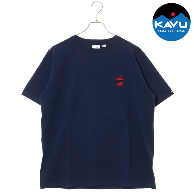 樂天商城 - KAVU カブー メンズ OPアップルTシャツ [19822425 SS26] OP Apple Tee トップス 半袖 ワンポイント ネイビー Navy 【メール便可】 正規取扱店