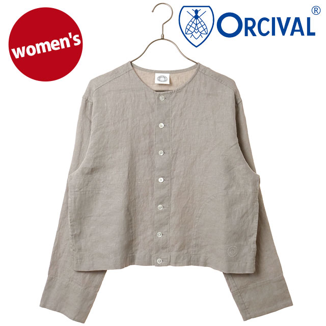 樂天商城 - ORCIVAL オーシバル レディース クルーネック カーディガン [OR-A0783-YLM SS26] CREW NECK CARDIGAN トップス 長袖 羽織 ノーカラー グレー LT.GREY 正規取扱店