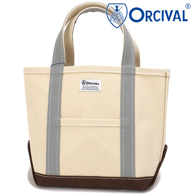 樂天商城 - 【最大100%ポイントバック】ORCIVAL オーシバル トートバッグ スモール [OR-H0285-KWC SS26] TOTE BAG SMALL メンズ・レディース ユニセックス 鞄 日本製 キャンバストート 小サイズ 帆布 ホワイト系 ECRU/GREYISH-GREEN/SMOKY-BROWN 正規取扱店