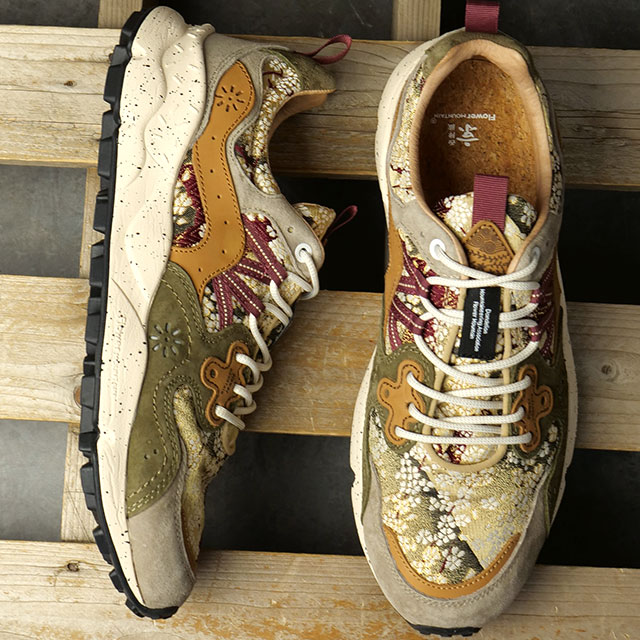 【最大100%ポイントバック】返品交換送料無料 フラワーマウンテン Flower MOUNTAIN スニーカー ヤマノスリー 西陣織 [FM63828 SS26] YAMANO3 メンズ・レディース ユニセックス 靴 シューズ 白桜 ブラウン系 Cherry-blossom 正規取扱店