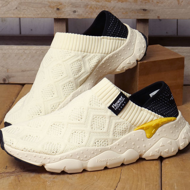 【最大100%ポイントバック】返品交換送料無料 フラワーマウンテン Flower MOUNTAIN スニーカー キャンプ ニット [FM67118 SS26] CAMP KNIT メンズ・レディース ユニセックス 靴 コンフォートシューズ スリッポン 白系 Ivory 正規取扱店