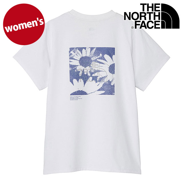 Print - 【最大100%ポイントバック】THE NORTH FACE ザ・ノース・フェイス Tシャツ レディース ショートスリーブイーエスフラワーボックスロゴティー [NTW32685-W SS26] S/S ES Flower Box Logo Tee トップス 半袖 パフォーマンスウェア 白 ホワイト 【メール便可】 正規取扱店