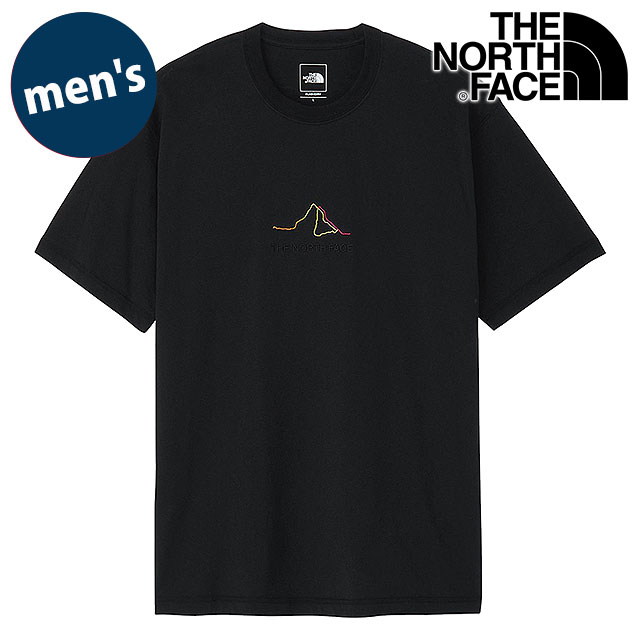 樂天商城 - 【最大100%ポイントバック】THE NORTH FACE ザ・ノース・フェイス Tシャツ メンズ ショートスリーブマウンテンルートティー [NT32631-K SS26] S/S Mountain Route Tee ユニセックス トップス 半袖 吸水速乾 ワンポイント 黒 ブラック 【メール便可】 正規取扱店