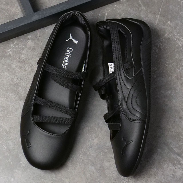 【最大100%ポイントバック】プーマ PUMA スニーカー レディース スピードキャット バレエ レザー ウィメンズ [406144-01 SS26] SPEEDCAT BALLET LTHR WNS 薄底 シューズ フェミニン タウン カジュアル ブラック PUMA-Black 正規取扱店