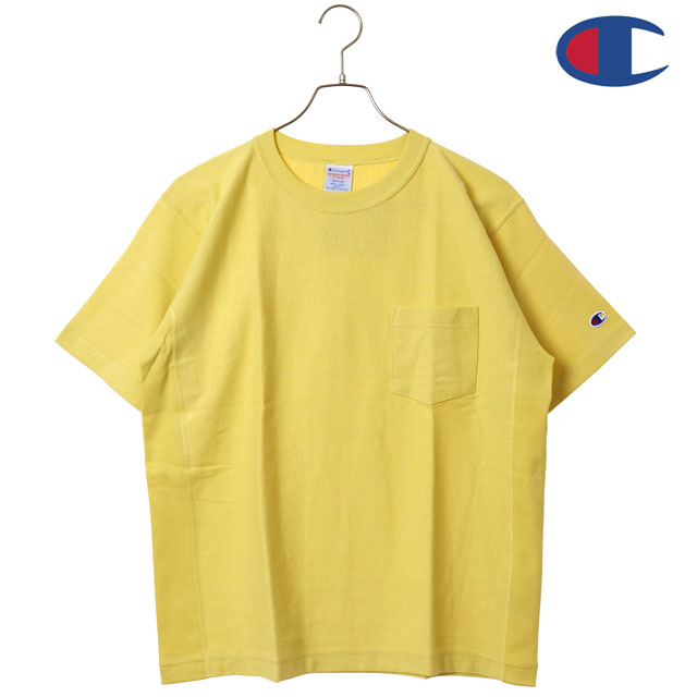 樂天商城 - Champion チャンピオン Tシャツ メンズ リバースウィーブ ショートスリーブ ポケット [C3-Z319 SS26] REVERSE WEAVE SHORT SLEEVE POCKET T-SHIRT リラックスフィット 半袖 9.4ozコットン PALE-YELLOW 【メール便可】 正規取扱店
