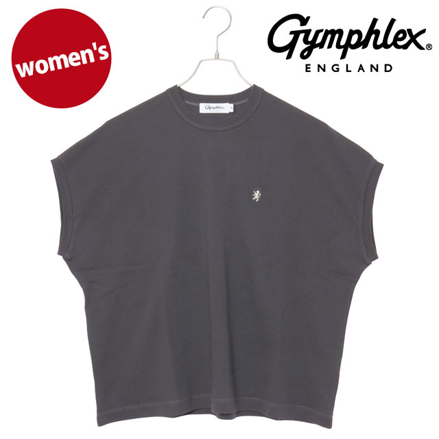 樂天商城 - Gymphlex ジムフレックス レディース クルーネック スリーブレル P.O. [#GY-C0361 FLK SS26] CREW NECK SLEEVELESS P.O. ウィメンズ トップス カットソー Tシャツ 半袖 おしゃれ スポーツカジュアル グレー DK.CHARCOAL(CREAM) 【メール便可】 正規取扱店