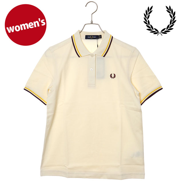 樂天商城 - 【最大100%ポイントバック】FRED PERRY フレッドペリー ポロシャツ レディース ツインティップド フレッドペリーシャツ [G3600-18B SS26] TWIN TIPPED FRED PERRY SHIRT トップス 半袖 コットンピケ ホワイト系 ECRU/LEMON-BARLEY/OXBLOOD 正規取扱店