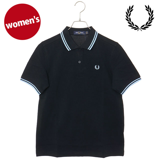 フレッドペリー FRED PERRY ポロシャツ レディース ツインティップド フレッドペリーシャツ [G3600-22B SS26] TWIN TIPPED FRED PERRY SHIRT トップス 半袖 コットンピケ ブラック BLACK/BLUE/BLUE 正規取扱店