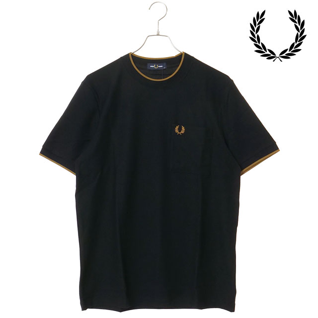 樂天商城 - FRED PERRY フレッドペリー メンズ ポケットディテールピケTシャツ [M2395-102 SS26] POCKET DETAIL PIQUE T-SHIRT トップス 半袖 ポケットTシャツ 鹿の子 ブラック BLACK 【メール便可】 正規取扱店