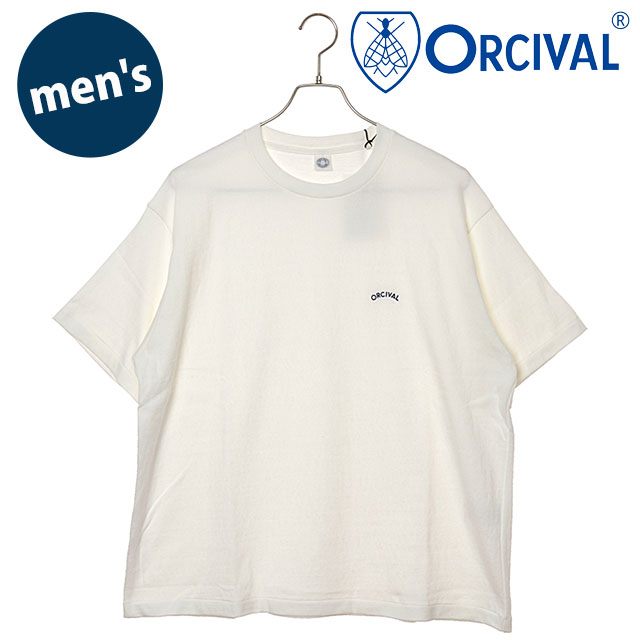 樂天商城 - 【最大100%ポイントバック】ORCIVAL オーシバル メンズ エンブロイダリー ショートスリーブTシャツ [OR-C0520-TSB SS26] EMBROIDERY SHORT SLEEVE T-SHIRT トップス カットソー 半袖 日本製 白 OFF-WHITE 【メール便可】 正規取扱店